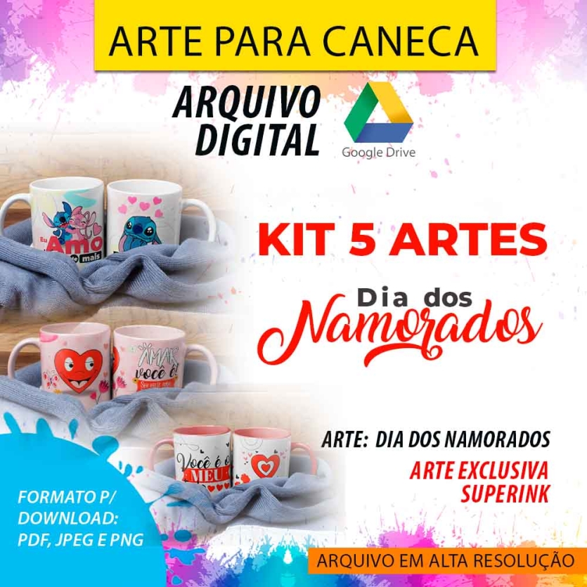 Arte Digital - Pack 05 artes - Dia dos Namorados