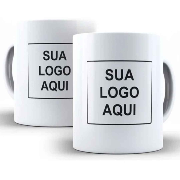 36 Canecas Brancas com sua Logo