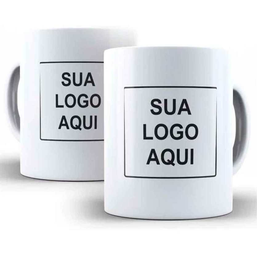 36 Canecas Brancas com sua Logo
